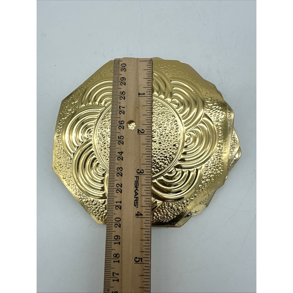 Gold Deco Placemats With Matching Coasters Vintage 1980's Set For 7 - Picture 4 of 5